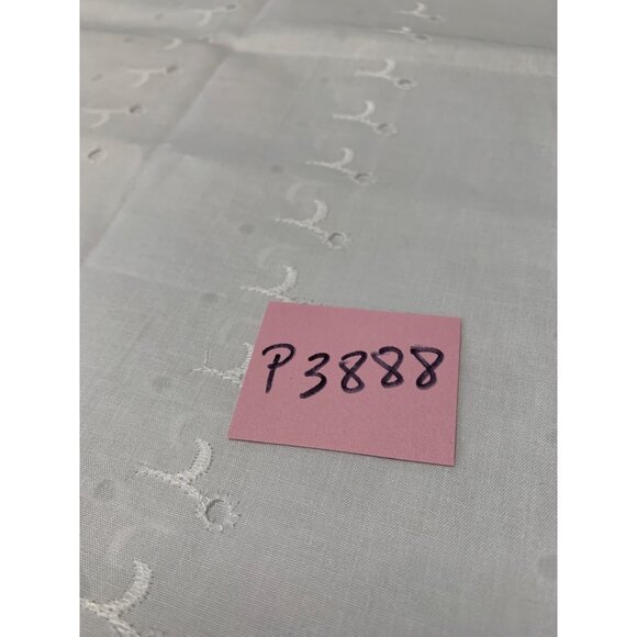 White Embroidered Lace Cotton Fabric 1 yard x 44" wide Floral Pattern - Picture 5 of 5